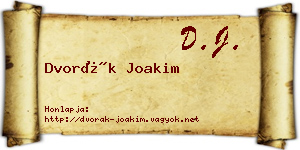 Dvorák Joakim névjegykártya